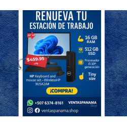 Kit de Oficina Dell OptiPlex 3080 Mini + Monitor Dell 21.5" + Teclado y Mouse Inalámbricos HP Kit de Oficina Dell OptiPlex 3080 Mini + Monitor Dell 21.5" + Teclado y Mouse Inalámbricos HP