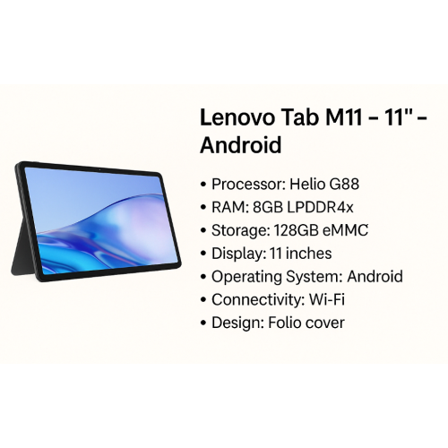 Lenovo Tab M11 - 11" - Android - Helio G88 - 8GB RAM - 128GB eMMC - WIFI