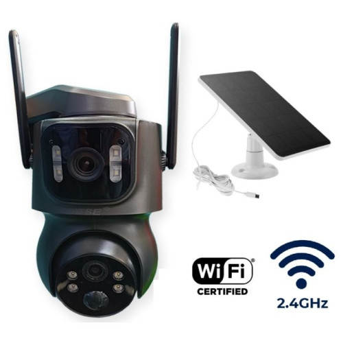 Cámara Solar Inteligente WiFi NT-TQS7 – Doble Lente, Visión Nocturna y Audio Bidireccional